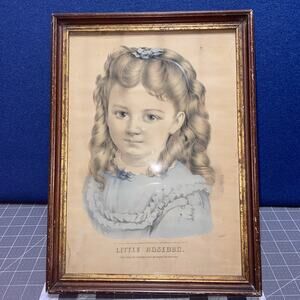 Currier & Ives “Little Rosebud” Girl‎ Blue Dress 11 x 15 1/2”